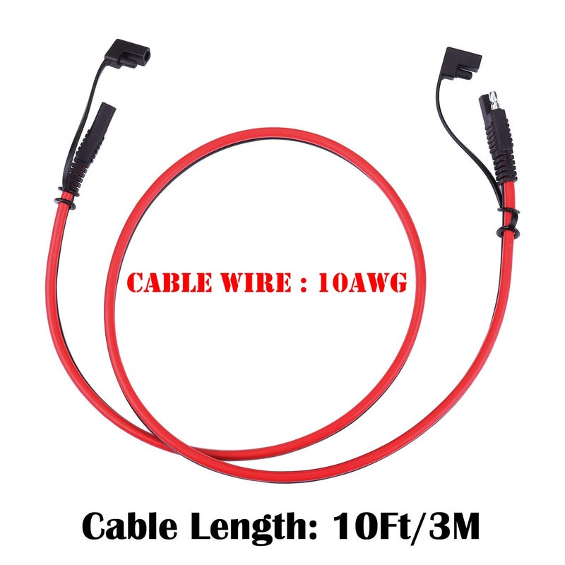 iGreely 10AWG SAE to SAE Quick Disconnect Wire Harness - 10Ft Solar Panel Extension Cable for Trolling Motor, Automotive, RV, Motorcycle, Cars, Tractor - Image 4